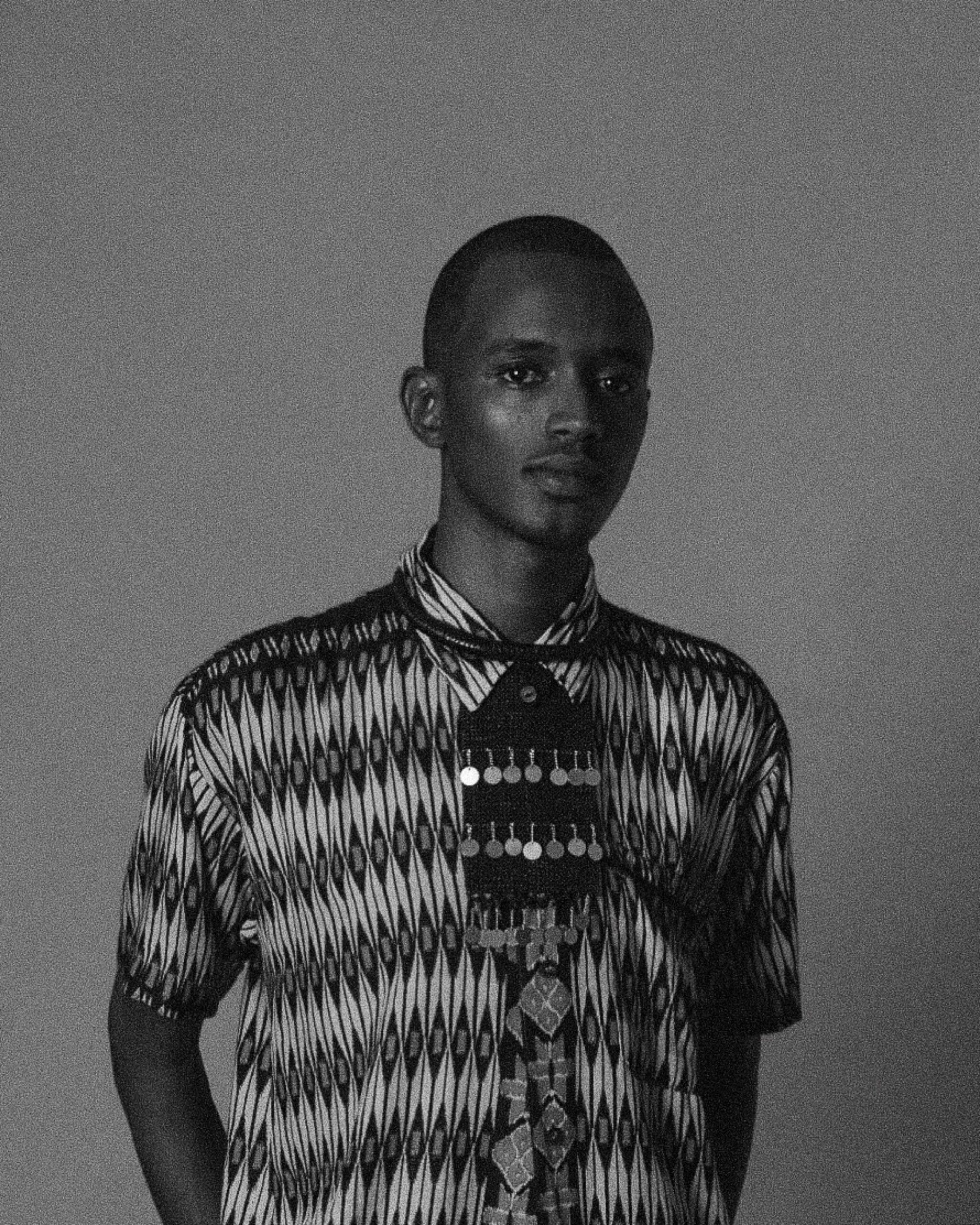Black and white portrait photo